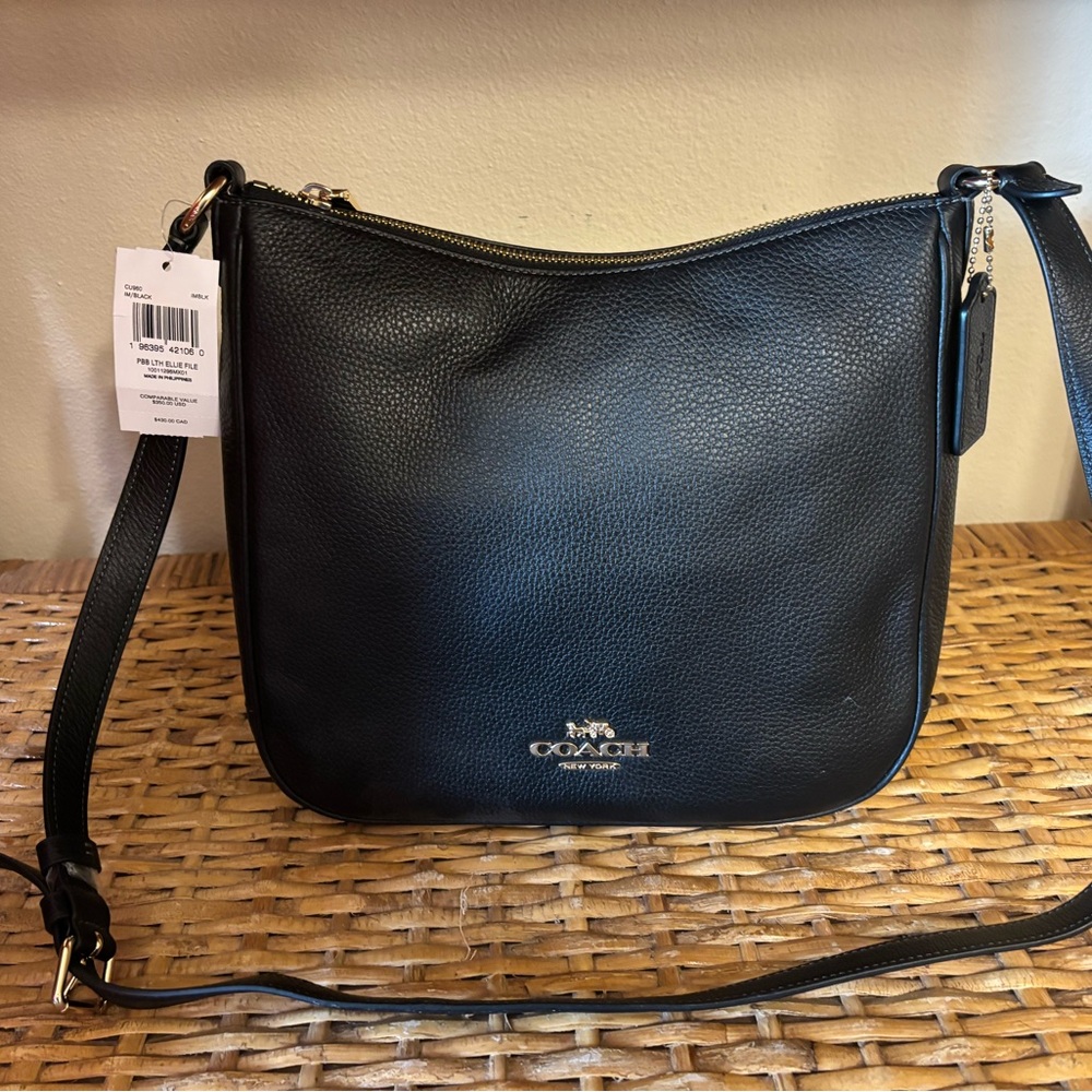 Coach Black Pebbled Leather Crossbody Bag - Picture 2 of 6